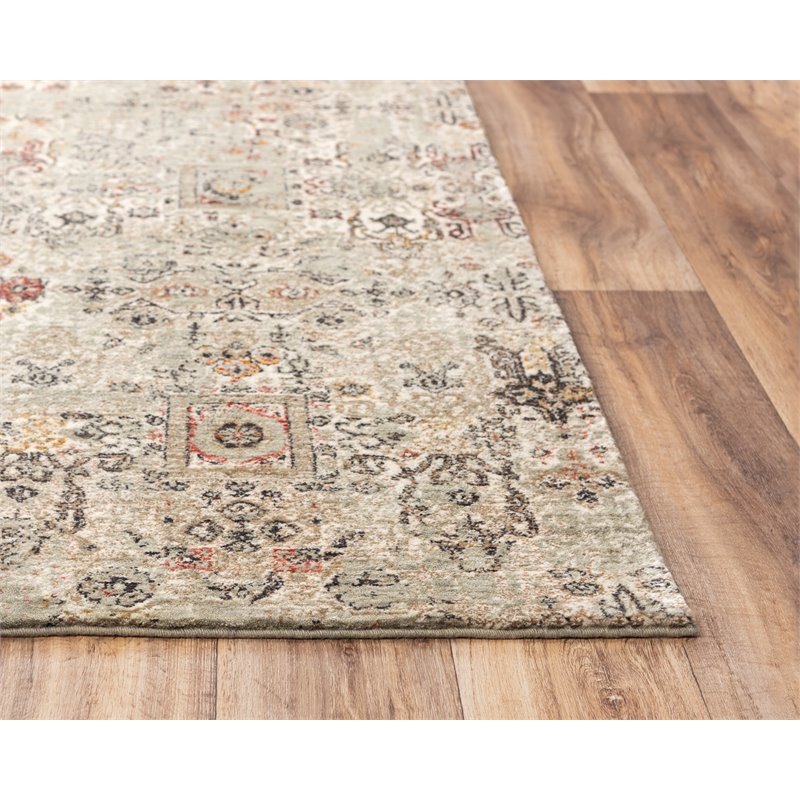 Alora Decor Infinity 5' x 8' Classical Green/Beige/Ivory/Brown Hybrid Area Rug