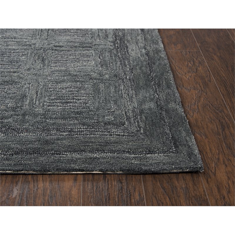 Alora Decor Emerson 5' x 8' Squares Dk. Grey/Gray/Rust/Blue Hand-Tufted Area Rug