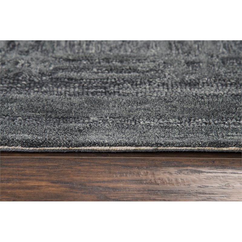Alora Decor Emerson 5' x 8' Squares Dk. Grey/Gray/Rust/Blue Hand-Tufted Area Rug