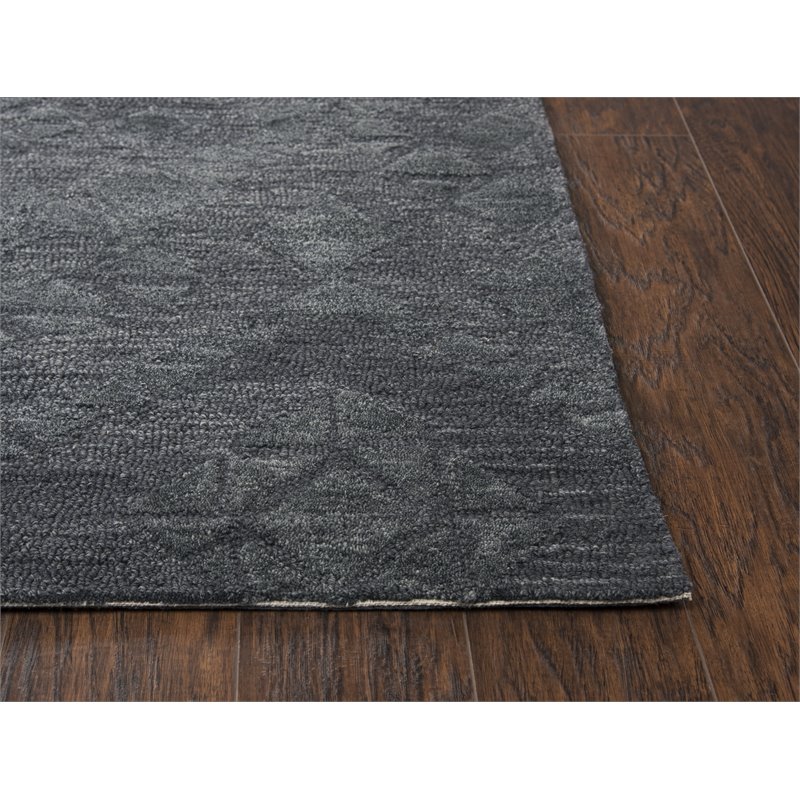 Alora Decor Emerson 5' x 8' Diamond Dk. Grey/Gray/Rust/Blue Hand-Tufted Area Rug