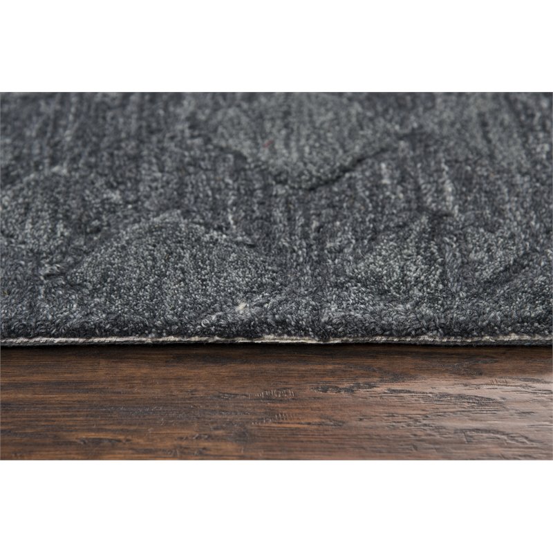 Alora Decor Emerson 5' x 8' Diamond Dk. Grey/Gray/Rust/Blue Hand-Tufted Area Rug