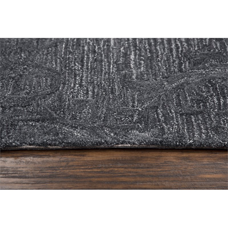 Alora Decor Emerson 8' x 10' Damask Dk. Grey/Gray/Rust/Blue Hand-Tufted Area Rug