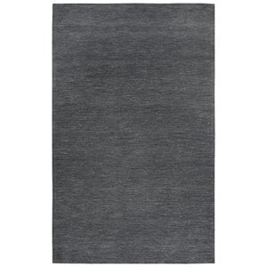 Alora Decor Emerson 5' x 8' Solid Dk. Grey/Gray/Rust/Blue Hand-Tufted Area Rug