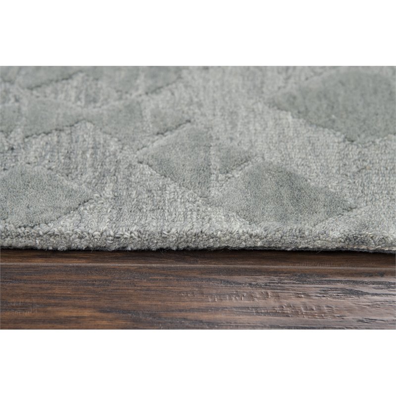 Alora Decor Emerson 8' x 10' Diamond Grey/Gray/Rust/Blue Hand-Tufted Area Rug