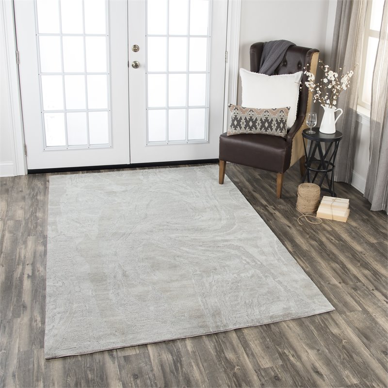 Alora Decor Emerson 5' x 8' Abstract Grey/Gray/Rust/Blue Hand-Tufted Area Rug