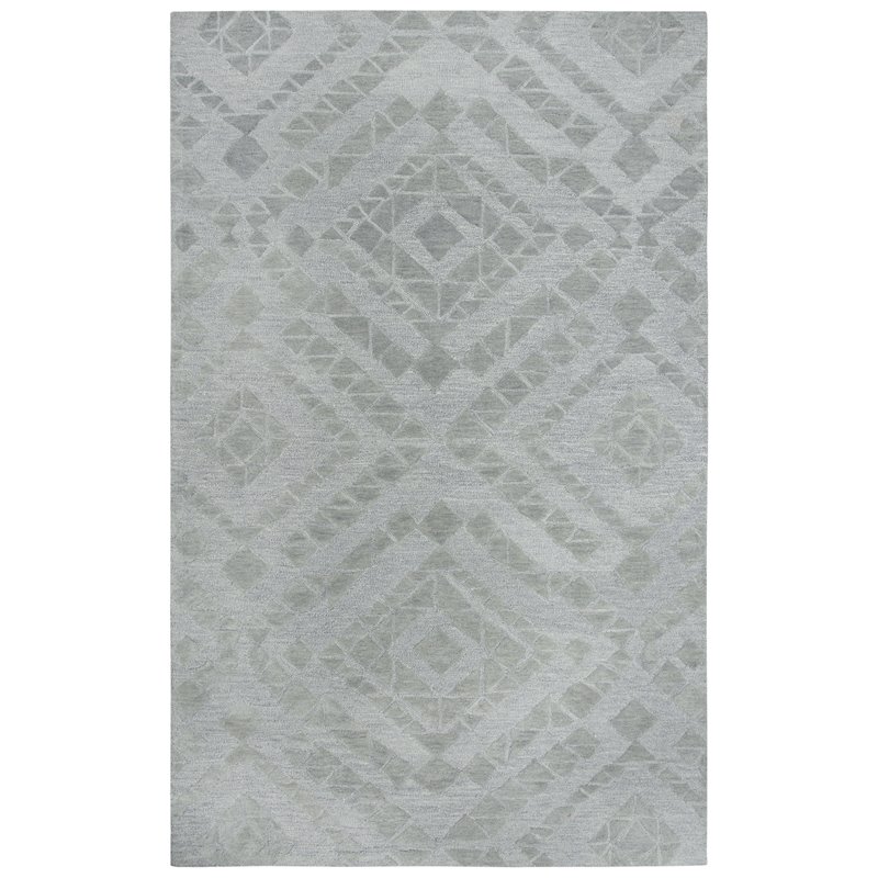 Alora Decor Emerson 5' x 8' Diamond Grey/Gray/Rust/Blue Hand-Tufted Area Rug