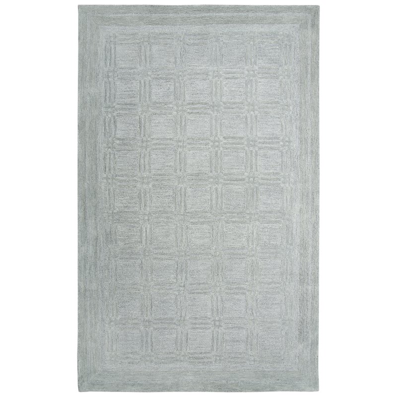 Alora Decor Emerson 5' x 8' Squares Grey/Gray/Rust/Blue Hand-Tufted Area Rug
