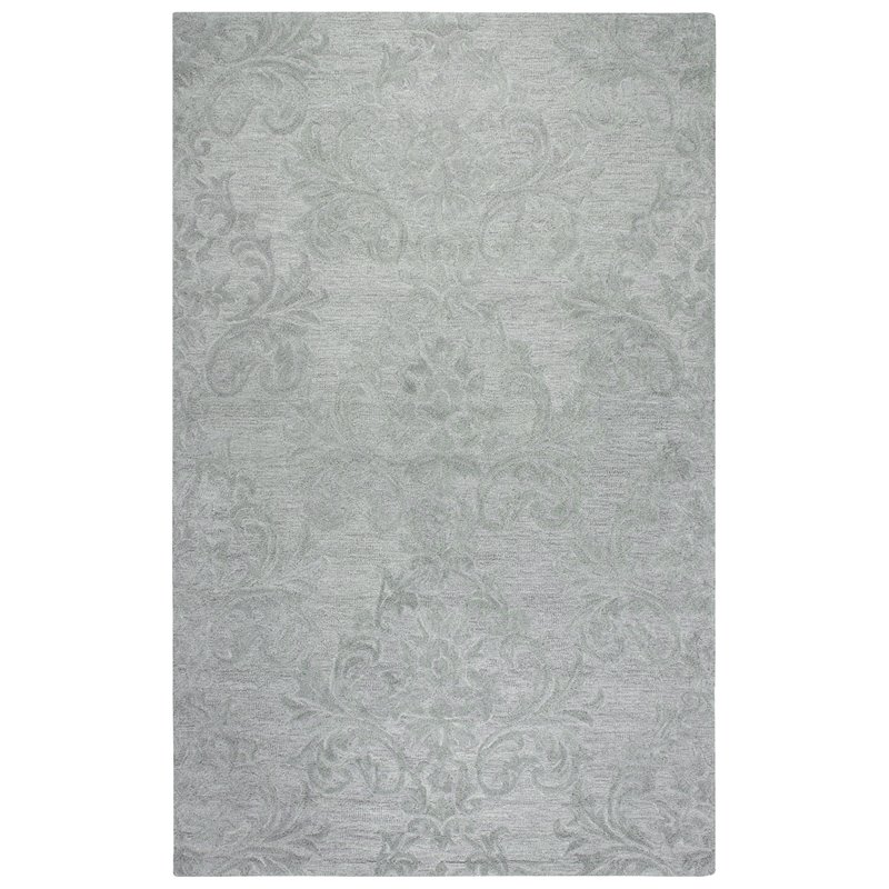 Alora Decor Emerson 5' x 8' Damask Grey/Gray/Rust/Blue Hand-Tufted Area Rug
