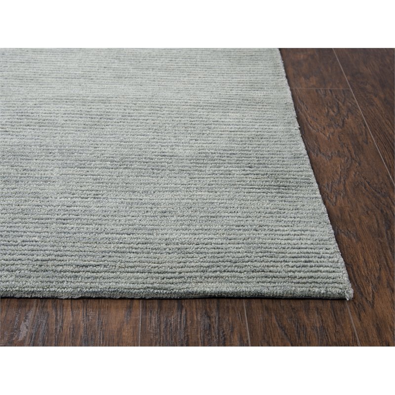 Alora Decor Emerson 8' x 10' Solid Grey/Gray/Rust/Blue Hand-Tufted Area Rug
