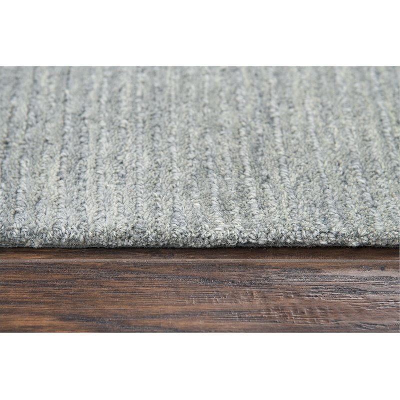 Alora Decor Emerson 8' x 10' Solid Grey/Gray/Rust/Blue Hand-Tufted Area Rug