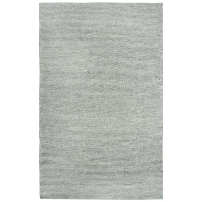 Alora Decor Emerson 5' x 8' Solid Grey/Gray/Rust/Blue Hand-Tufted Area Rug