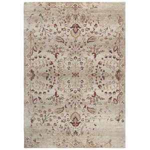 Alora Decor Euphoria 10' x 13' Floral Ivory/Gray/Rust/Blue Hybrid Area Rug