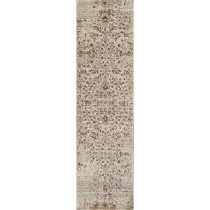 Alora Decor Euphoria 2'6&quot x 8' Floral Ivory/Gray/Rust/Blue Hybrid Area Rug