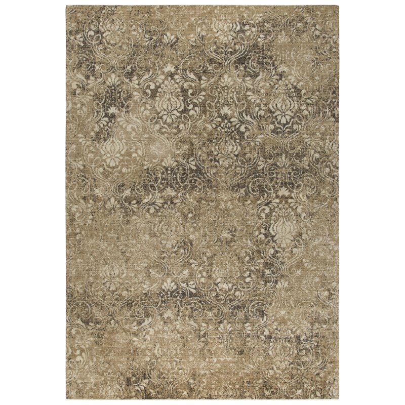 Alora Decor Euphoria 5' x 8' Damask Ivory/Gray/Rust/Blue Hybrid Area Rug