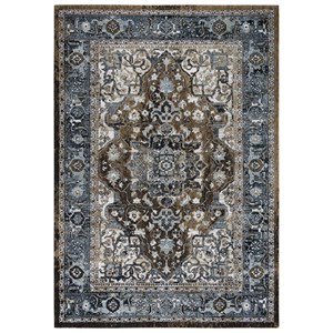 Alora Decor Elect 5'2&quot x 7'9&quot Multi/Blue/Brown Power-Loomed/Hybrid Area Rug