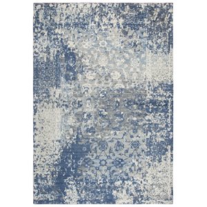 Alora Decor Euphoria 5' x 8' Floral Distress Lt. Gray/Gray/Rust/Blue Hybrid Rug