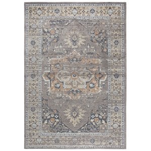 Alora Decor Euphoria 5' x 8' Distress Gray/Gray/Rust/Blue Hybrid Area Rug