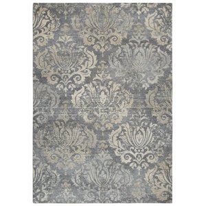 Alora Decor Euphoria 10' x 13' Damask Distress Gray/Gray/Rust/Blue Hybrid Rug