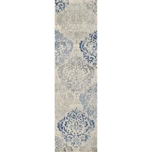 Alora Decor Euphoria 2'6&quot x 8' Medallion Lt. Gray/Gray/Rust/Blue Hybrid Area Rug