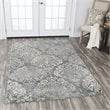 Alora Decor Euphoria 3' x 5' Damask Distress Gray/Gray/Rust/Blue Hybrid Area Rug