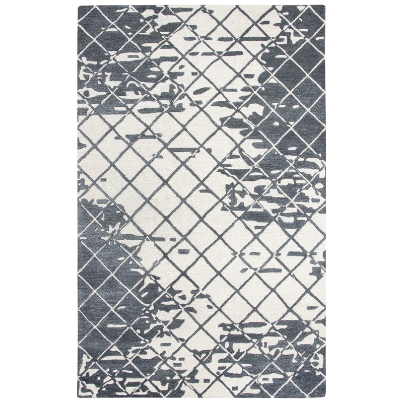 Alora Decor Geneva 5' x 8' Abstract Natural/Ivory Hand-Tufted Area Rug