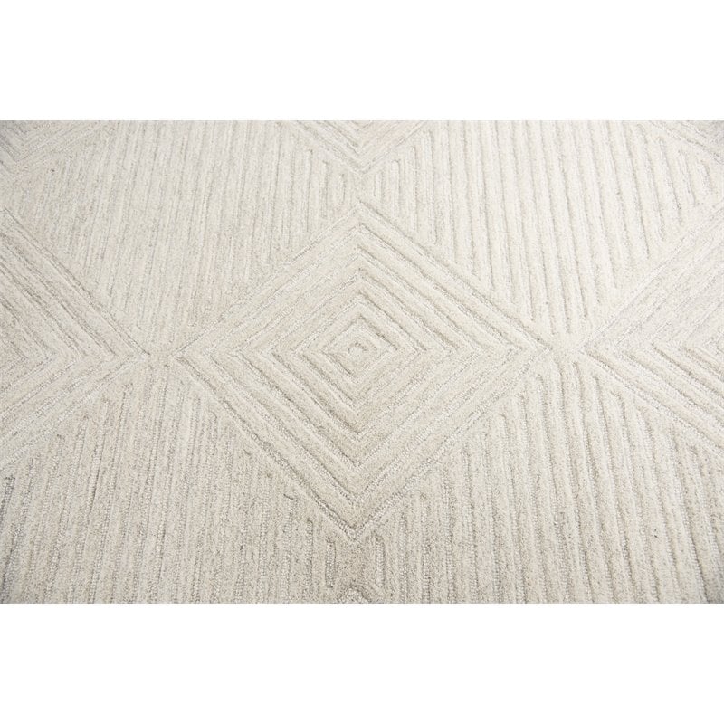 Alora Decor Geneva 8' x 10' Solid Natural/Ivory Hand-Tufted Area Rug