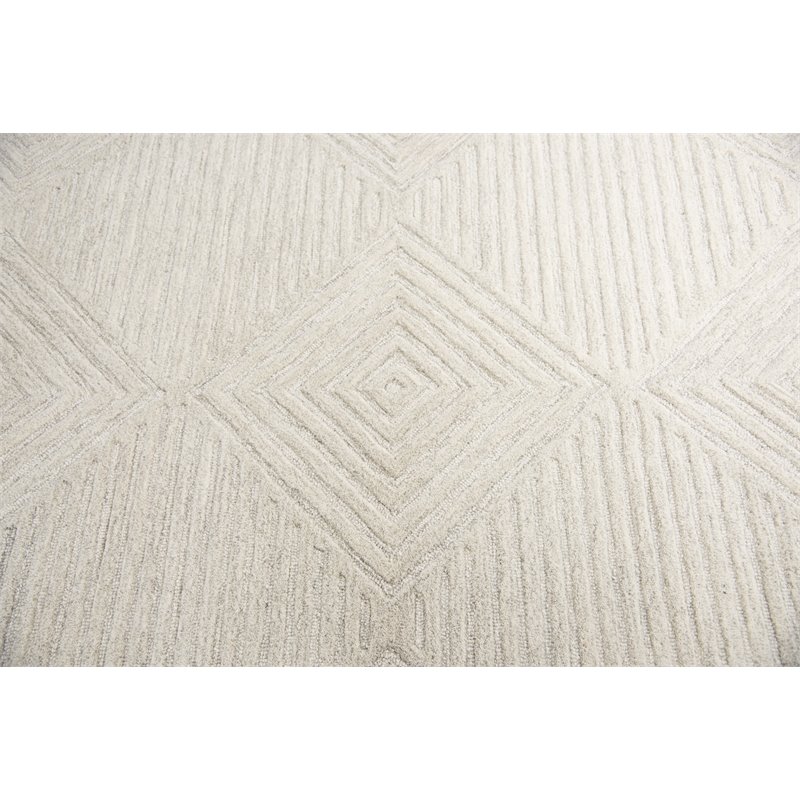 Alora Decor Geneva 5' x 8' Solid Natural/Ivory Hand-Tufted Area Rug