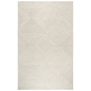 Alora Decor Geneva 5' x 8' Solid Natural/Ivory Hand-Tufted Area Rug