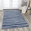 Alora Decor Geneva 5' x 8' Lines Navy/Ivory Hand-Tufted Area Rug