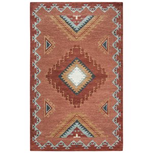 alora decor durango 8' x 11' southwest/tribal rust/multi hand-tufted area rug