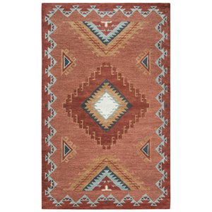 Alora Decor Durango 5' x 8' Southwest/Tribal Rust/Multi Hand-Tufted Area Rug
