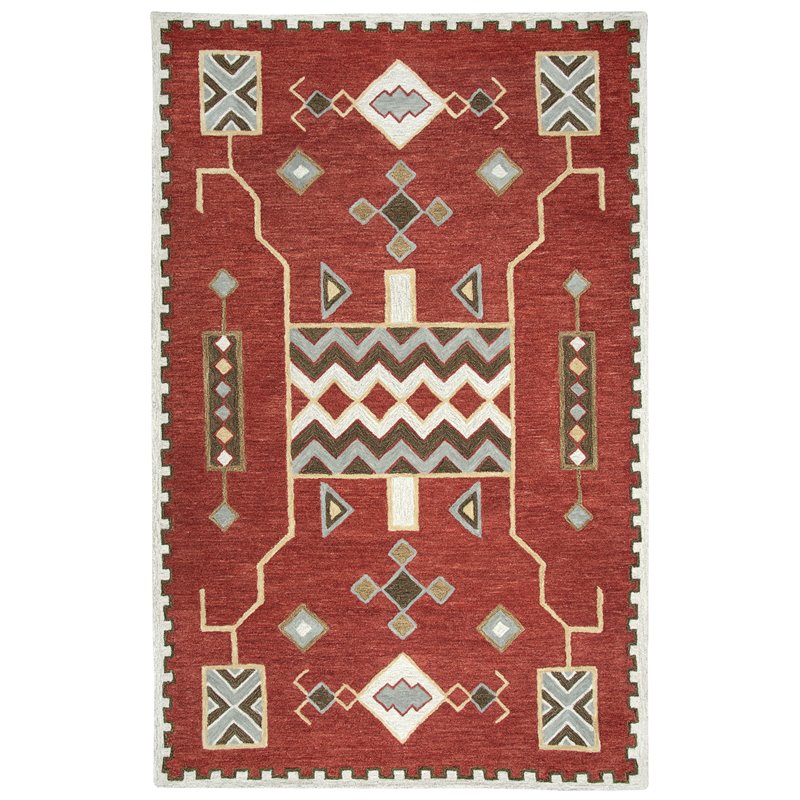 Alora Decor Durango 8' x 11' Southwest/Tribal Red/Multi Hand-Tufted Area Rug