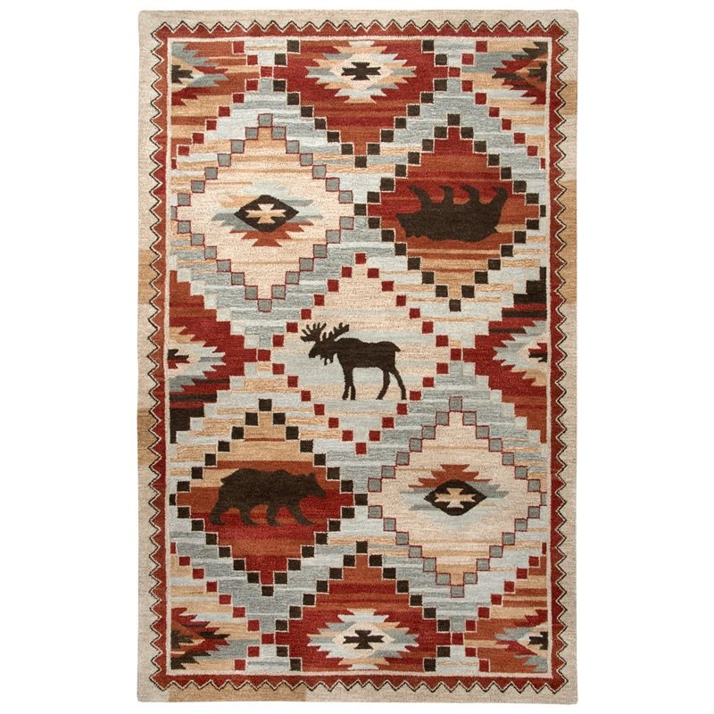 Alora Decor Itasca 8' x 10' Patchwork Red/Blue/Beige/Brown Hand-Tufted Area Rug