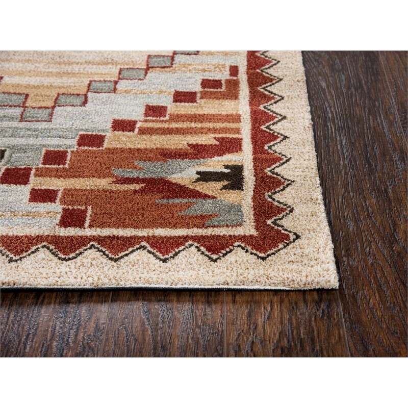 Alora Decor Itasca 8' x 10' Patchwork Red/Blue/Beige/Brown Hand-Tufted Area Rug