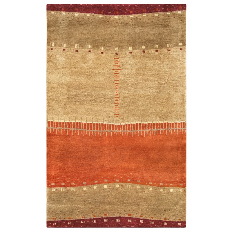 Alora Decor Desert 8' x 10' Maroon/Tan/Orange/beige Hand Tufted Area Rug