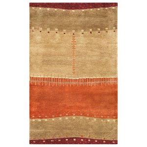 Alora Decor Desert 8' x 10' Maroon/Tan/Orange/beige Hand Tufted Area Rug
