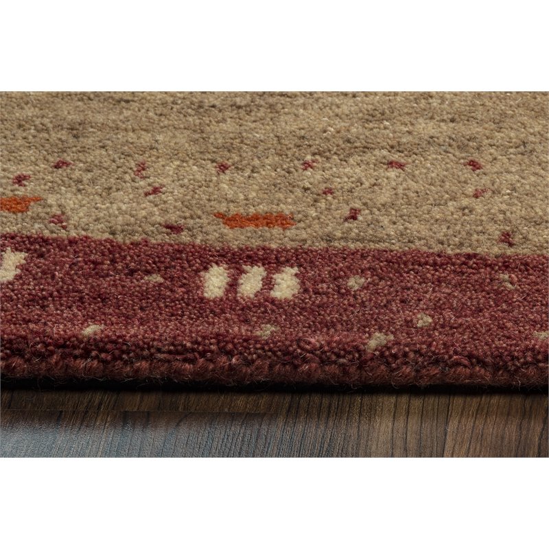 Alora Decor Desert 5' x 8' Abstract Maroon/Tan/Orange/beige Hand Tufted Area Rug
