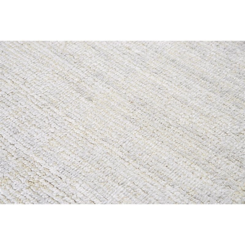Alora Decor Demure 9' x 12' Solid Silver/Silver Hand-Loomed Area Rug