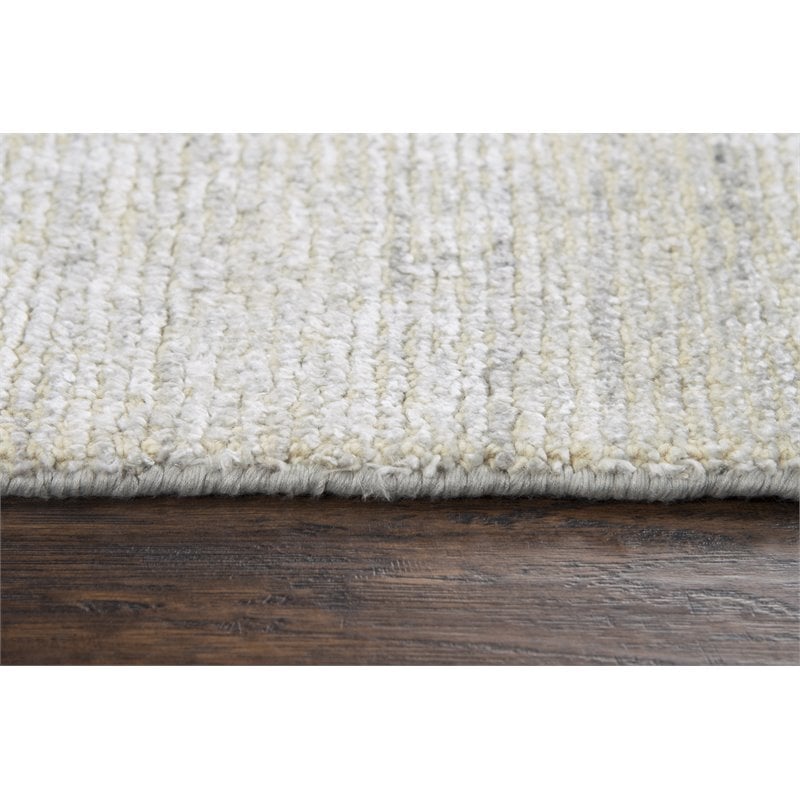 Alora Decor Demure 9' x 12' Solid Silver/Silver Hand-Loomed Area Rug