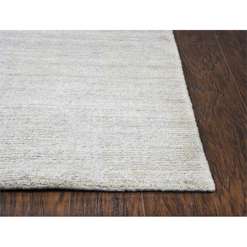 Alora Decor Demure 5' x 8' Solid Silver/Silver Hand-Loomed Area Rug