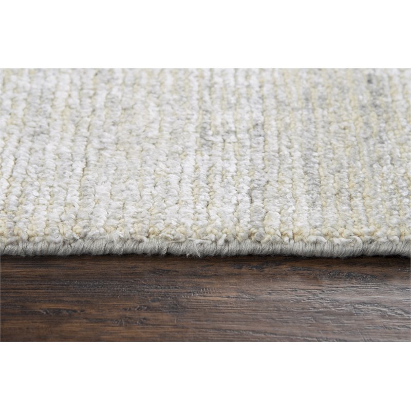 Alora Decor Demure 5' x 8' Solid Silver/Silver Hand-Loomed Area Rug