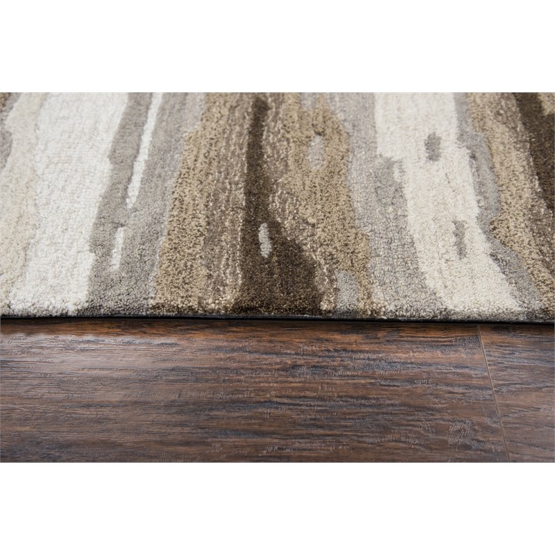 Alora Decor Flare 5' x 8' Abstract Tan/Beige/Brown Hand-Tufted Area Rug