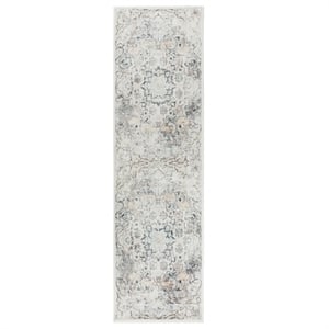 Alora Decor Lavish 2'7&quotx8' Floral Beige/Gray/Rust/Blue Power-Loomed Area Rug