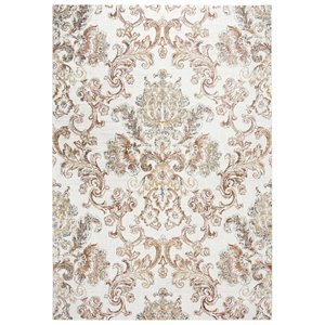 Alora Decor Lavish 3'11&quot x 5'6&quot Beige/Gray/Rust/Blue Power-Loomed Area Rug
