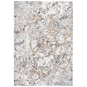 Alora Decor Lavish 3'11&quot x 5'6&quot Beige/Gray/Rust/Blue Power-Loomed Area Rug