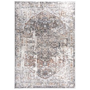 Alora Decor Lavish 3'11&quot x 5'6&quot Beige/Gray/Rust/Blue Power-Loomed Area Rug