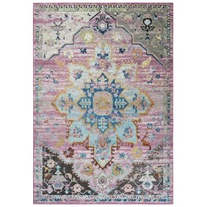 Alora Decor Morocco 7'6&quot x 9'5&quot Blue/Gray/Cream/Rust/Gold Power-Loomed Area Rug