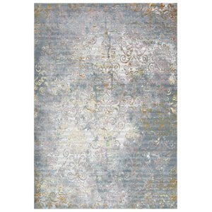 Alora Decor Morocco 3'11&quot x 5'6&quot Broken Damask Blue/Gray/Cream Area Rug