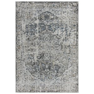 Alora Decor Lavish 3'11&quot x 5'6&quot Beige/Gray/Rust/Blue Power-Loomed Area Rug