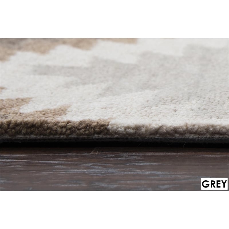 Alora Decor Napoli 8' x 10' Southwestern Motifs Blue/Ivory Hand-Tufted Area Rug